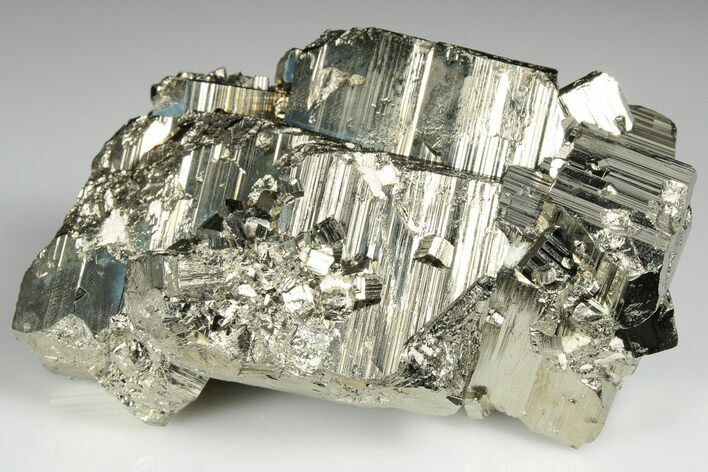 Shiny, Cubic Pyrite Crystal Cluster - Peru #190966